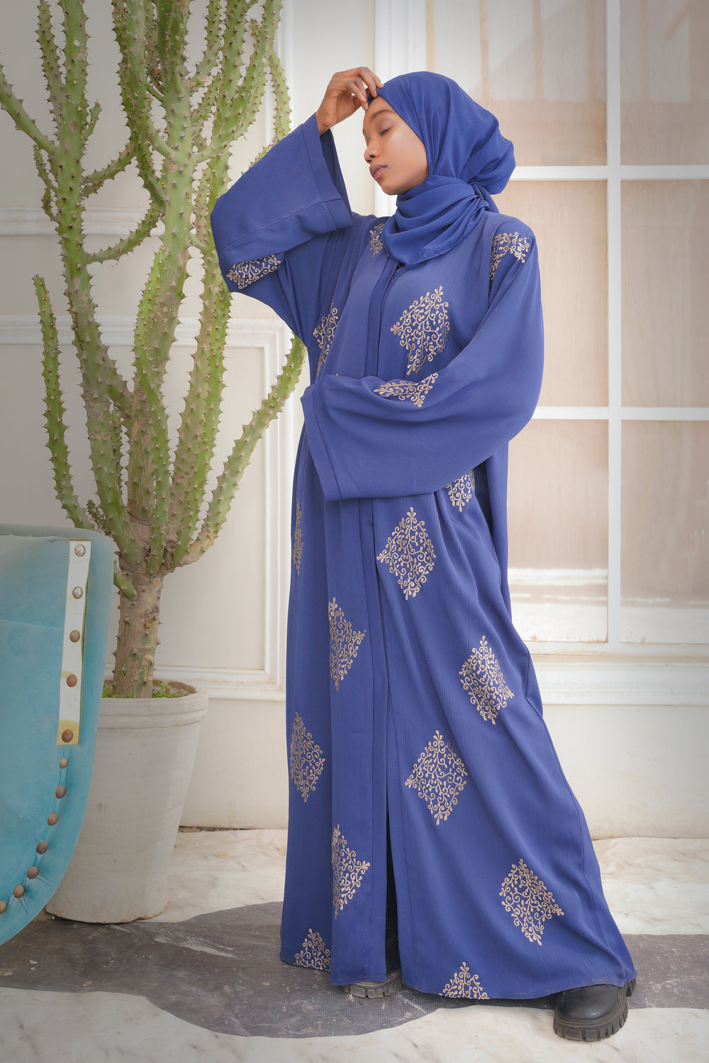 Ameera blue abaya for women