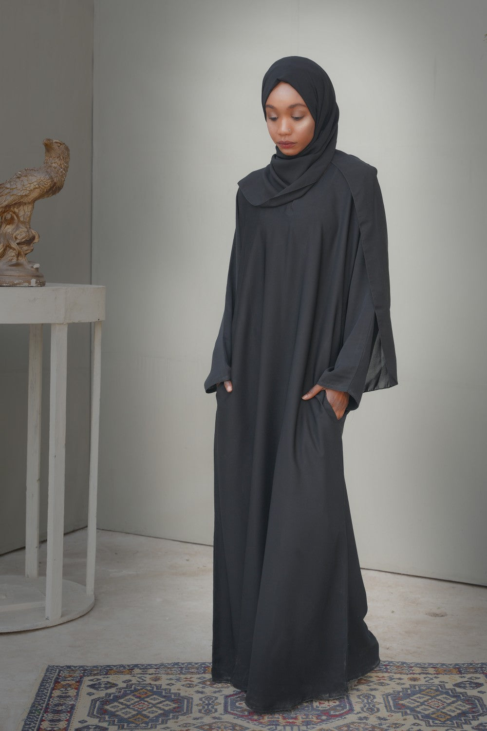 Black-Abaya-With-Pockets, Black-Abaya,Pocket-Abaya 