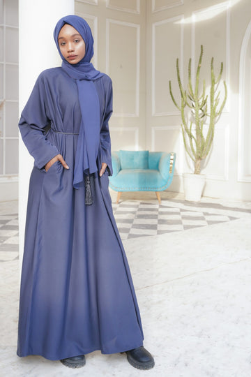 Blue Abaya With Pockets