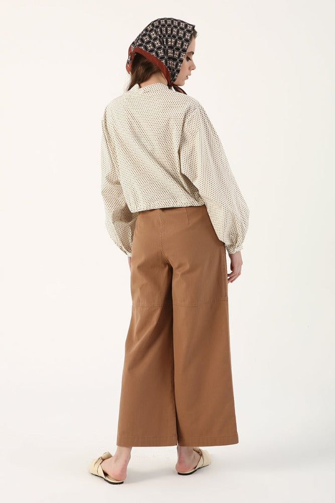 Brown Wide Leg Rousers