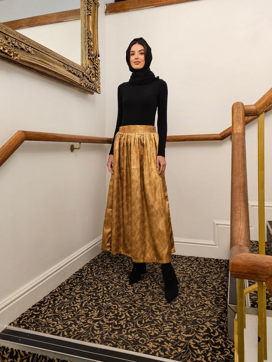 Gold Causal Skirt