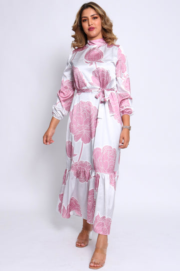 Ladies Pink Floral maxi dress