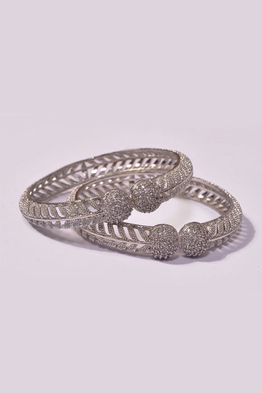 Silver Plated Crystal Bangles